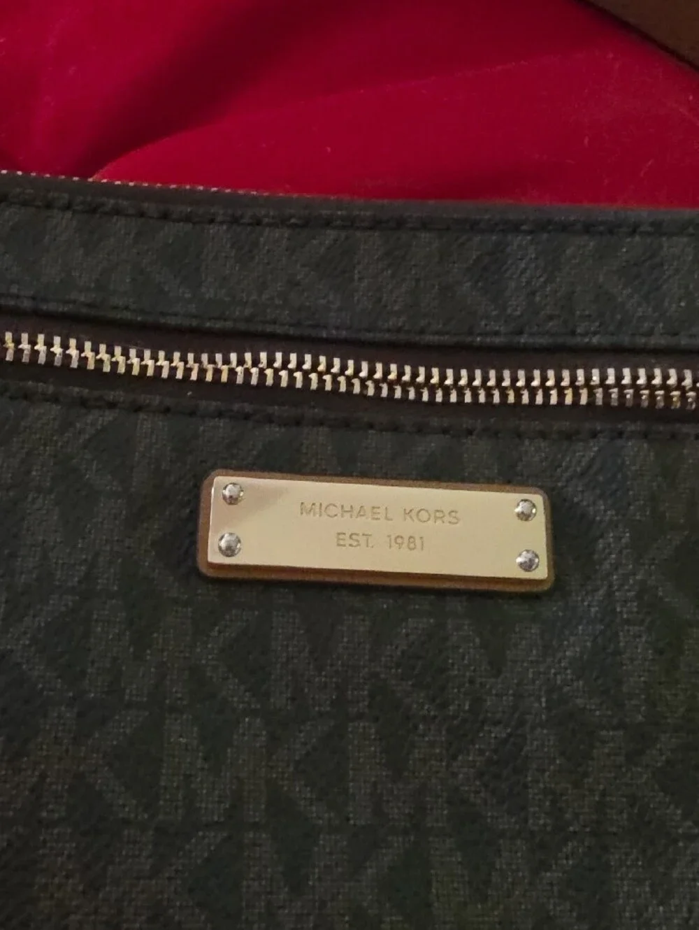 Michael Kors Black Signature Logo Wristlet with Gold Hardware